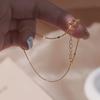Sterling 18K Gold Plated Minimalist Chain Bracelet With Sparkle Discs Women Elegant Stackable Daily Wear