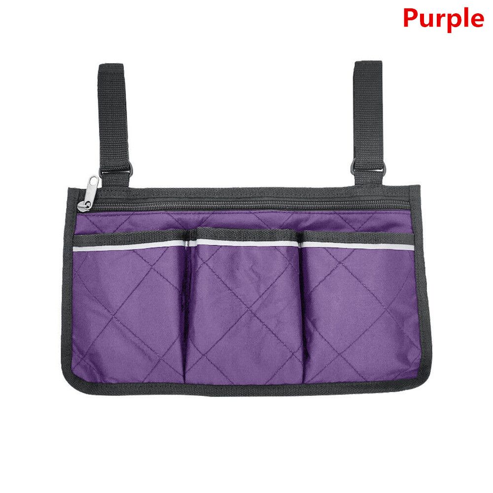 Portable Multi-pocketed Durable Pocket Organizer Storage Bag Armrest Pouch Wheelchair Side Bag
