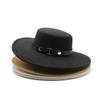 Ретро британский стиль плоский верх черный цилиндр шляпа женская осень и зима большой карниз европейский и американский простой модный джаз шляпа мужчины и женщины