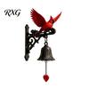 Decorative Accent for Office Red Bird Wall Mounted Doorbell, Resin Garden Hanging Bell, Outdoor Long Lasting Chime Weatherproof Ornament Farmhouse