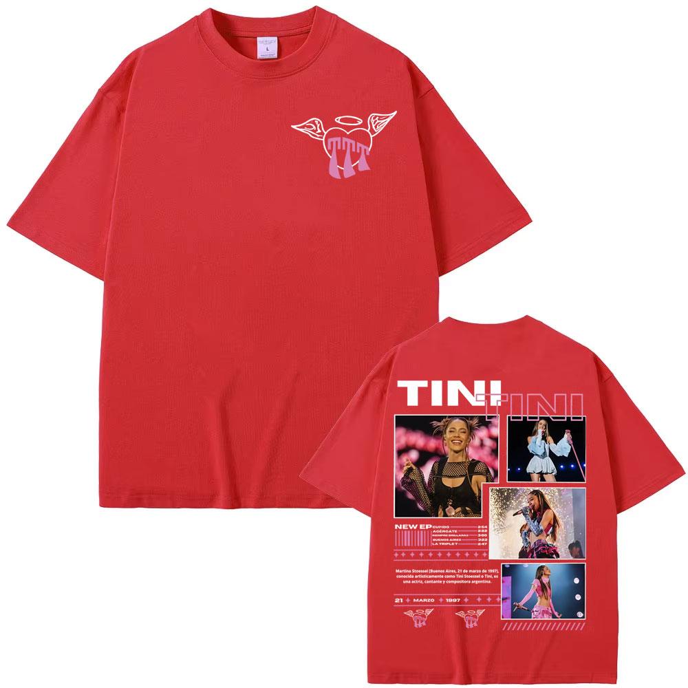 Певица TINI STOESSEL Тур 2025 Мерч Футболки Унисекс Женская одежда Харадзюку Эстетика Футболки Высокое Качество Футболка с коротким рукавом