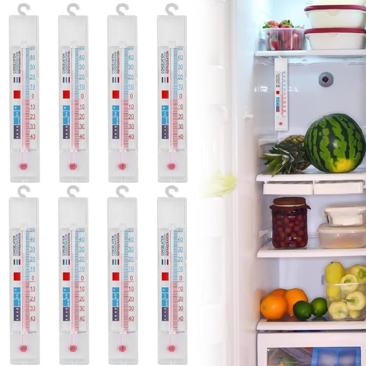 8/10 Units Refrigerator Thermometers with Hanging Hook Mechanical Thermometers Suitable for Various Cooling Appliances