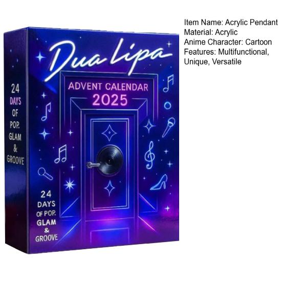 Календарь Адвента 2025 24 дня Акриловое украшение с музыкальными темами Рождественский декор для отсчета дней для елки и фанатов Праздничный коллекционный предмет