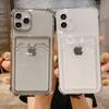 Transparent Card Bag Holder Clear Phone Case For Iphone 11 12 13 14 Pro Max Xr X Xs Se 2020 7 8 Plus Soft Tpu Shockproof Cover