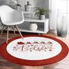 Christmas Village Round Rug Nordic Winter Round Reindeer Ornaments Round Rug Cozy Cabin Round Rug Festive Forest Holiday Decor