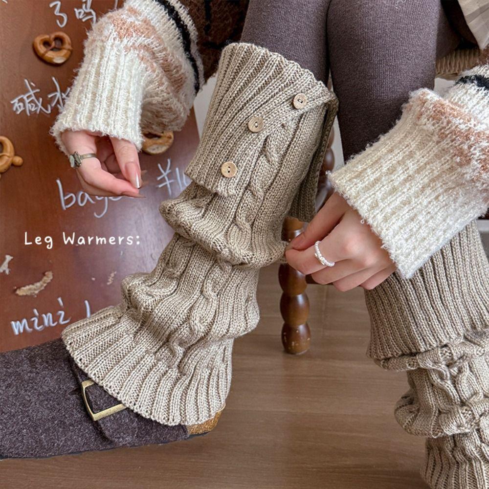 Harajuku Children's Leg Warmers Solid Color Kids Long Socks Jk Lolita Knitted Socks Girls