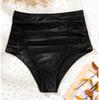 Women's High Waisted Swim Bottom Ruched Bikini Tankini Swimsuit Briefs Plus Size