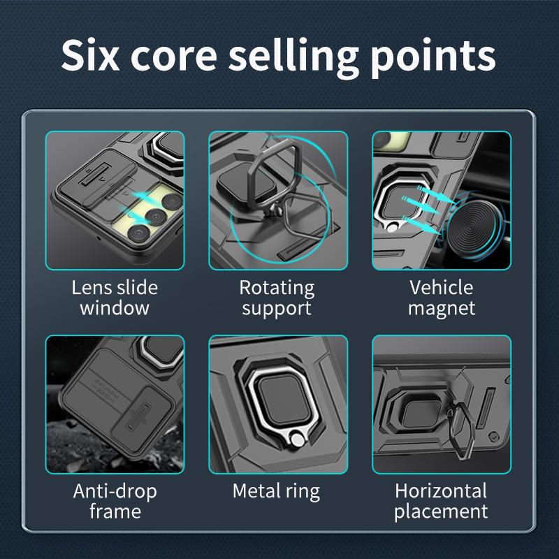 Военный защитный чехол-держатель для Samsung Galaxy S24 Plus Ultra M15 F15 A55 A15 A35 A25 M55, чехол для телефона с кольцом-подставкой, жесткая задняя защитная крышка