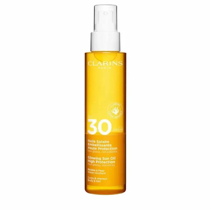 Clarins Сияющее Солнце Масло Высокая Защита Для Тела И Волос 150мл