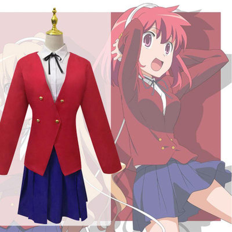 SCIONE Japan Anime Dragon X Tiger Toradora Aisaka Taiga Cosplay School Uniform Costume Large Size Full Sets