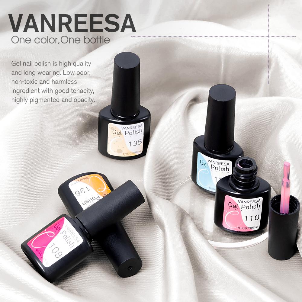 VANREESA Набор гель-лаков для ногтей с лампой для сушки ногтей мощностью 36 Вт, 6 шт., замачиваемый УФ-светодиодный полупостоянный набор гелей для ногтей, набор инструментов для дизайна ногтей