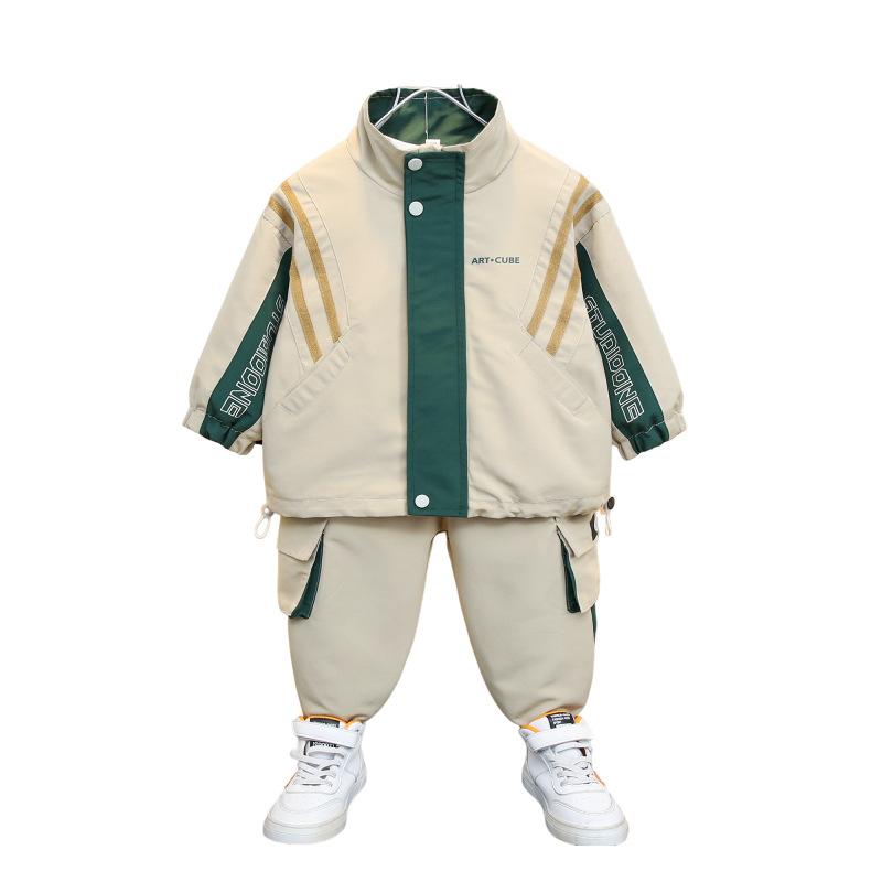 Костюмы для мальчиков, красивый спортивный корейский вариант осеннего костюма из двух частей, детская повседневная мода, детская одежда