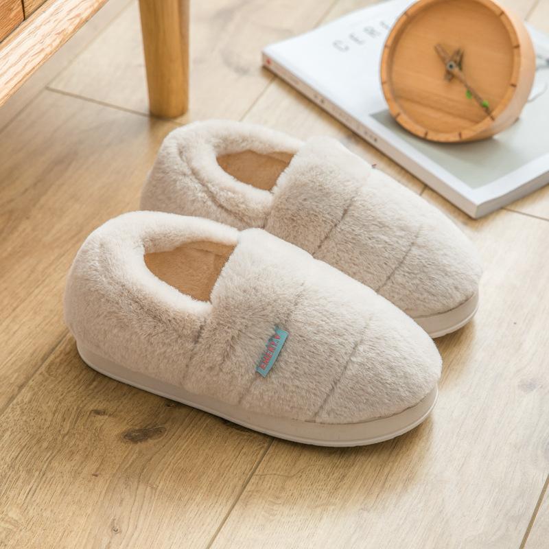 Female And Male Couple Autunmn And Winter Slippers Men Plush Cotton Slipper Shoes Women Home Indoor Warm Slides Women Shoes