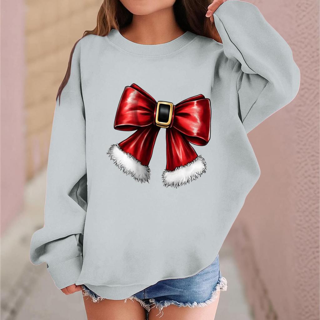 Children's Fashionable Casual Long-sleeved Loose Christmas Print Pullover Sweatshirt