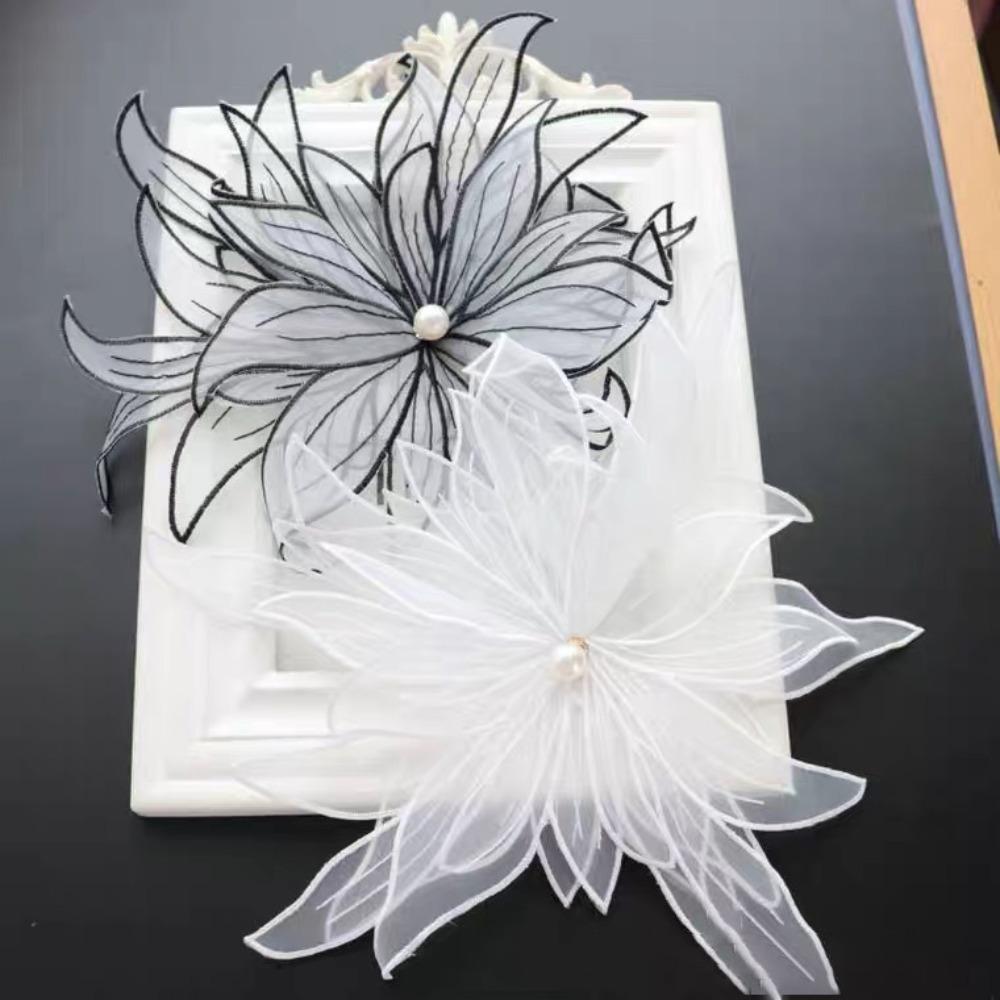 Dacron Handmade DIY Beading Flower Flower Shape Embroidered Flowers Women's Clothing Accessories