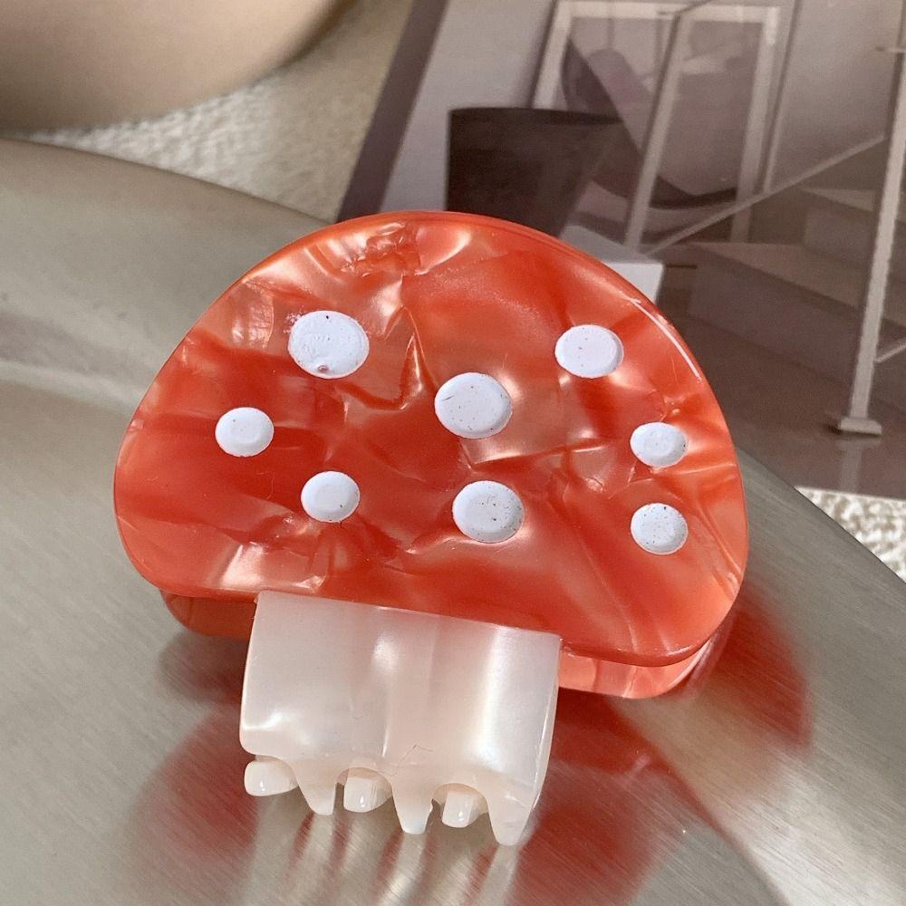 Cartoon Acetic Acid Mushroom Hair Claw Y2k Small Shark Clip Cute Cute Hair Clip Daily