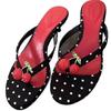 Cute!! French polka dot cherry flip-flops high heels 2025 new casual versatile foot pinch cool slippers women