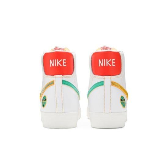 Nike Кроссовки Blazer Mid '77 Vintage "Rayguns" Искусственная кожа Обертка-инопланетянин Противоскользящие Износостойкие Средней высоты Для скейтбординга Унисекс Зеленый Желтый Красный DD9239-100
