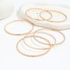 6Pcs/Set New Simple Gold Color Multilayer Bracelets Set For Women Fashion Twist Smooth Surface Bangle Jewelry Party Gift