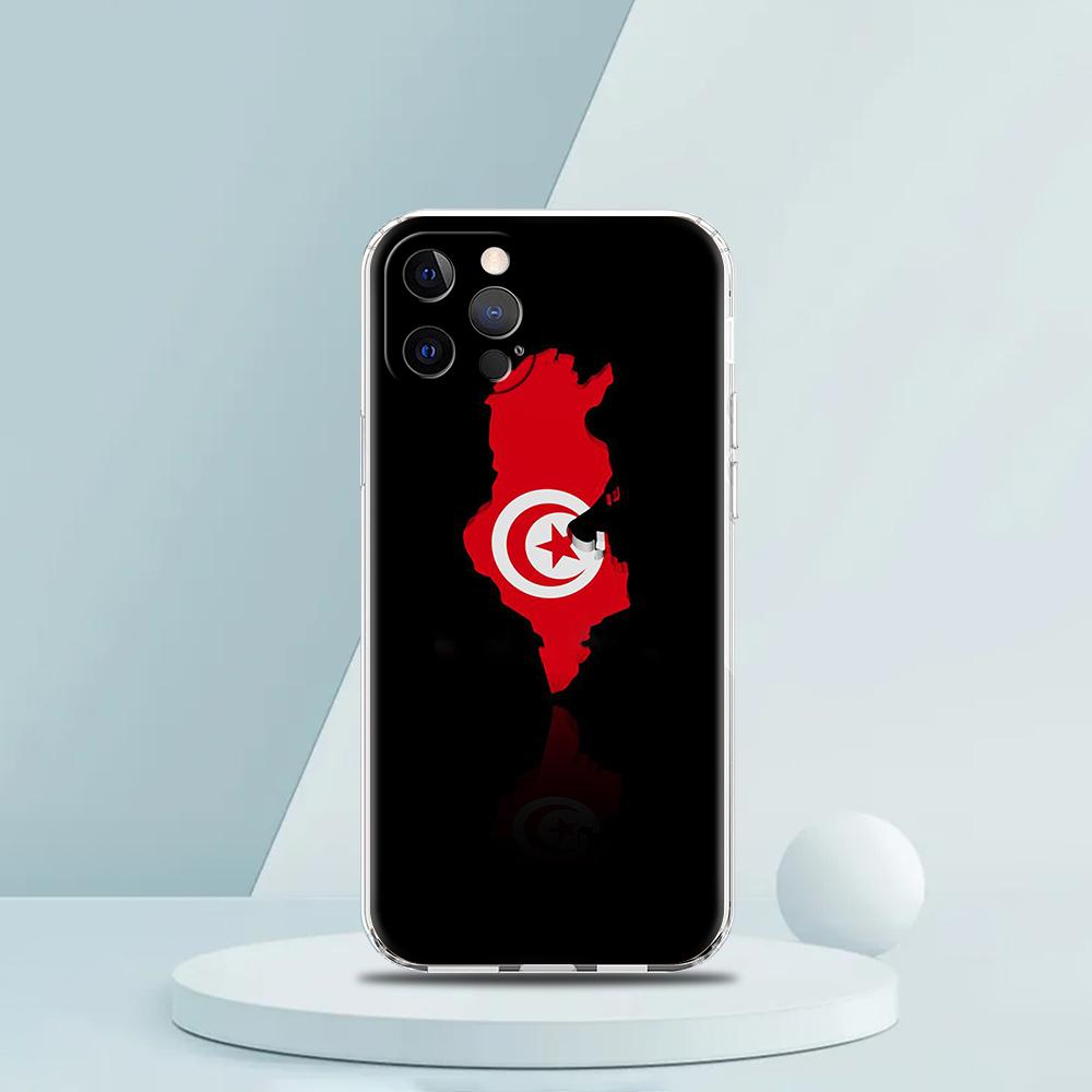 Tunisia Flag Phone Case for iPhone 16 15 14 13 12 Pro Max Transparent Soft for iPhone 11 Pro Max 7 8 Plus XS XR Shell Bags