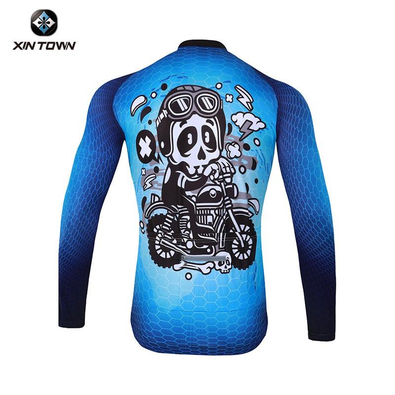 Mens Cycling Jersey Shorts Set Breathable Bike Riding Outfit Long Sleeve