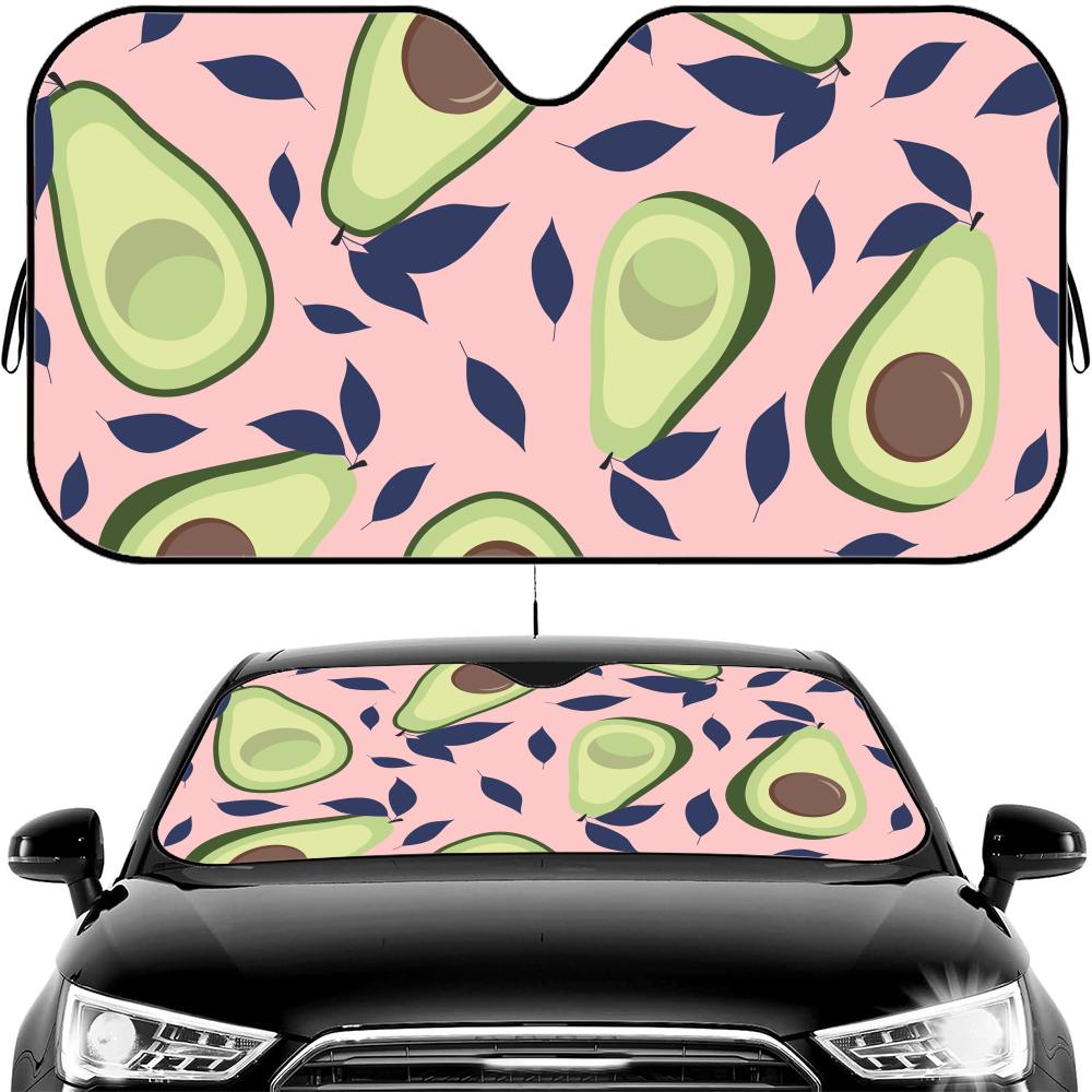 Avocado Pattern Sun Visor Car Windshield Sun Shade UV Protection Heat Insulation Cover Universal  Sun Protector