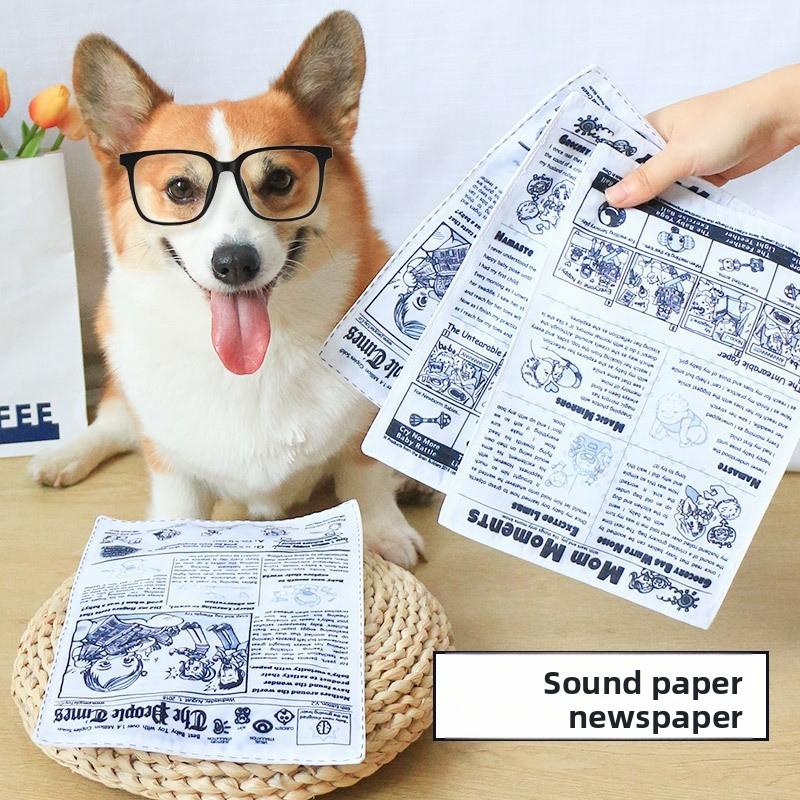 Звуковая игрушка для домашних собак, имитация газеты из бумаги, средство для снятия скуки, игрушка для шлифовки зубов, интерактивная игрушка для щенков корги и тедди