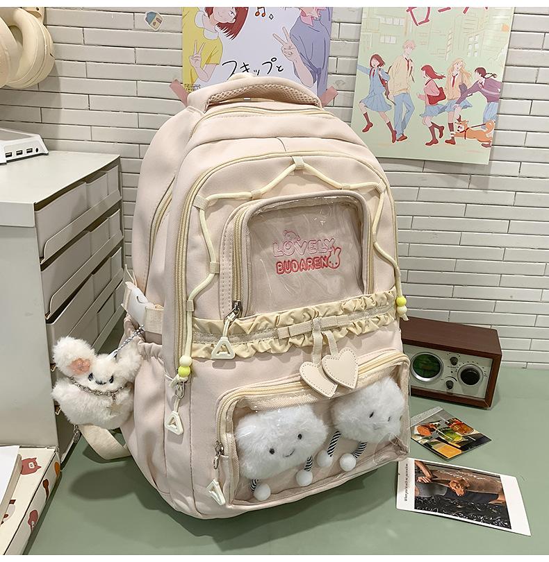 Школьная сумка в стиле Schoolbagins высокая стоимость студенческая школьная сумка женская корейский студенческий стиль двухсекционный рюкзак балетный стиль кружевная косметичка
