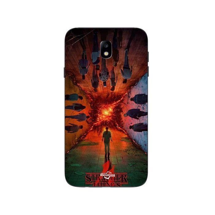 Coque de téléphone - MANIACASE - Samsung Galaxy j7 2018 - Noir - Silicone TPU - Stranger Things