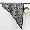Korean design retro literary blue striped triangle scarf silk scarf summer thin scarf neck accessories small scarf