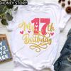 Queen's Birthday Numerically Printed Top Short Sleeve T-shirt Sweet and Cute Party Gift for Women Clothes T Shirt