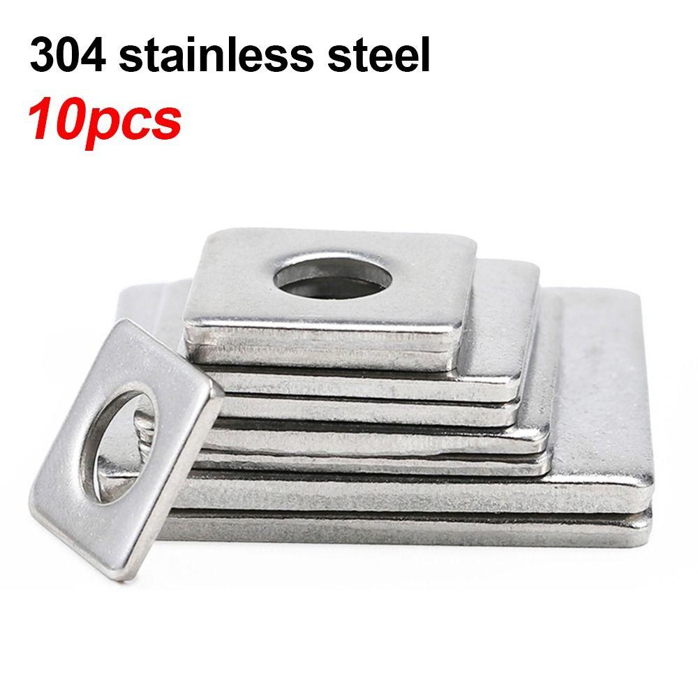 10Pcs M3-M20 Square Flat Washer Square Design Square Gasket for Construction Machinery