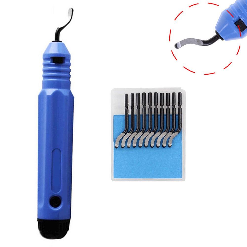 1x New NB1100 Burr Handle With 10pc BS1010 Blades Hand Deburring Useful Tool