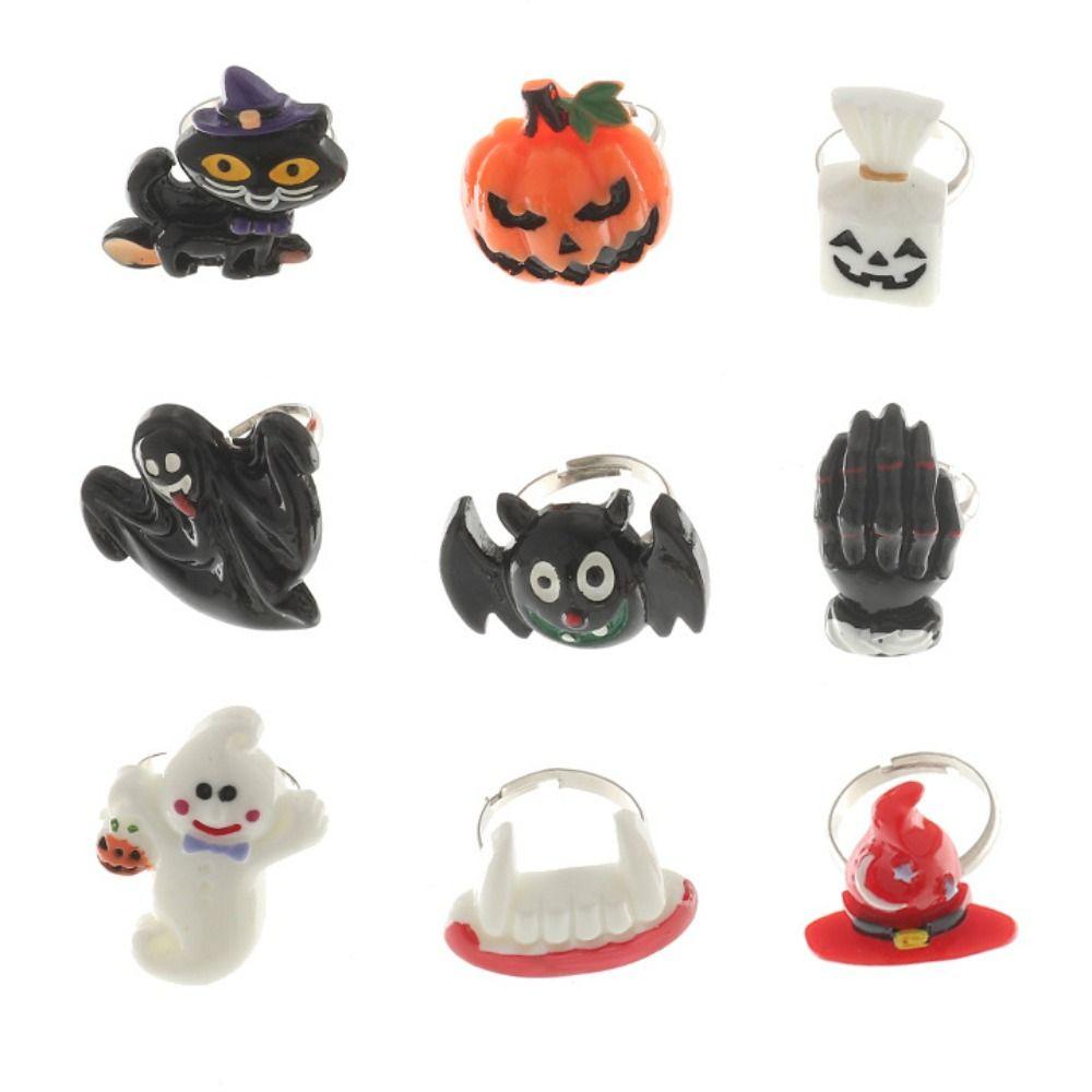 Кольцо-призрак в виде шляпы волшебника, черное кольцо с тыквой, модное кольцо в подарок на Хэллоуин