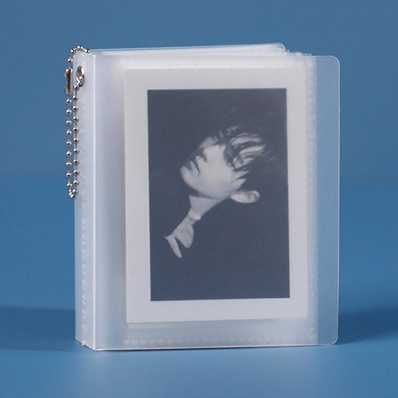 2/3 Inch Photo Album for Mini Photo Sticker ID Photo Storage Interstitial Pocket Keyring Lover Memory Kpop Card Collect Book