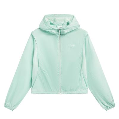 Li Ning Спортивная серия Lifestyle Куртка с капюшоном, устойчивая к УФ-излучению, с логотипом, защита от солнца, женские куртки AFDW512-4