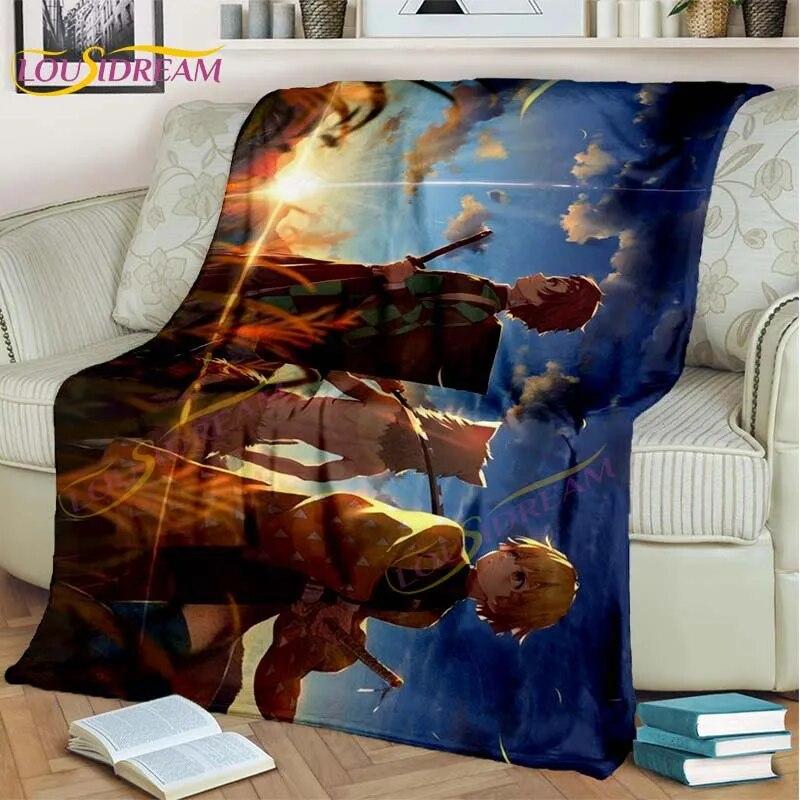 Одеяло японского аниме «Убийца демонов», мультяшное одеяло Tomioka Giyuu, одеяло, чехол на стул, одеяло, кровать, диван, покрывало, вентилятор, подарок