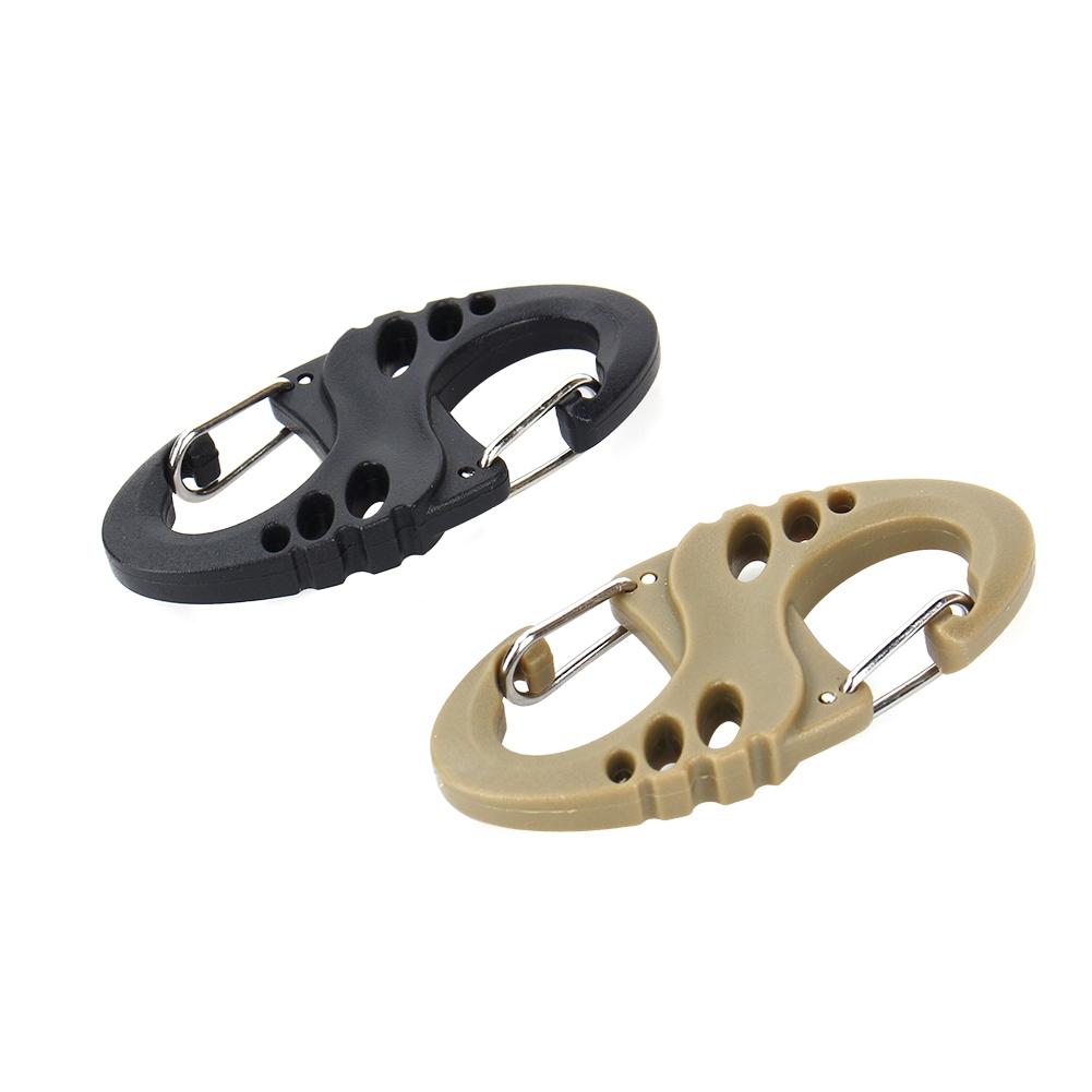 Альпинистский крюк S-типа Карабин с двойной пряжкой Брелок Мини-карабин с пряжкой