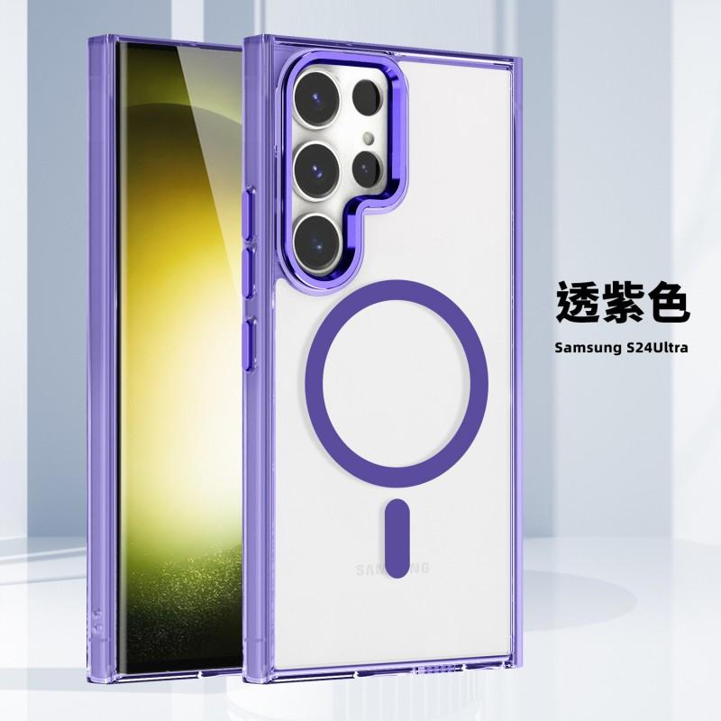 Magnetic Wireless Charging Phone Case Galaxy S26 Ultra With Clear TPUAcrylic Back Metal Camera Ring Drop Protection