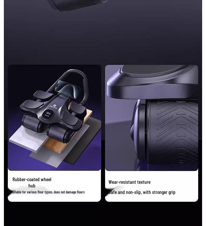 Automatic Rebound Ab Roller: Four-Wheel Abdominal Trainer for Home Slimming and Muscle Exercise