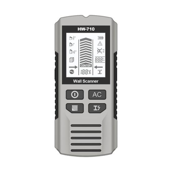 Ручной металлоискатель с ЖК-дисплеем, высокоточный многофункциональный портативный сканер проводов и труб с питанием от батареи