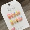 Artificial Nail Sweetheart Girl Three-Dimensional Donut Flower Tulip Star Contrast Cute Gradient Phototherapy Nails Reusable and Removable Nails