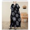 DIMANAF Women 2024 Plus Size Spring Summer Oversize Style Dress Beach Elegant Floral Long Dress Oversize Basic Loose Dress Plus Size