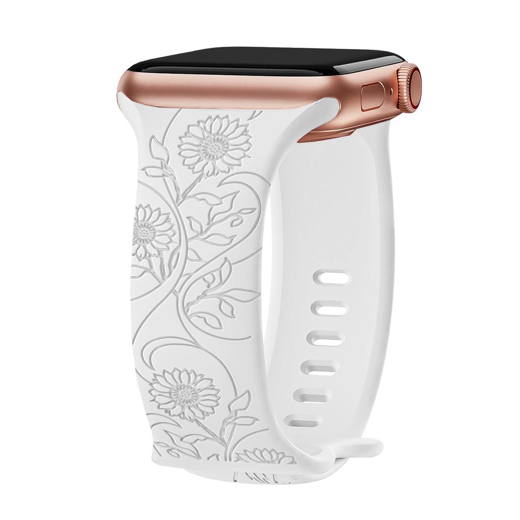 Ремешок для Apple Watch Band 44 мм 40 мм 41 мм 42 45 мм 49 мм 46 мм Браслет с цветочным узором correa iwatch series 10 9 SE 8 Ultra 2 3 11