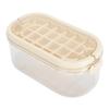 Ice Cubes Tray Double Layer 54 Grids Large Capacity Ice Maker Mould with Lid Bin Scoop for Freezer Beige (Soft Bottom