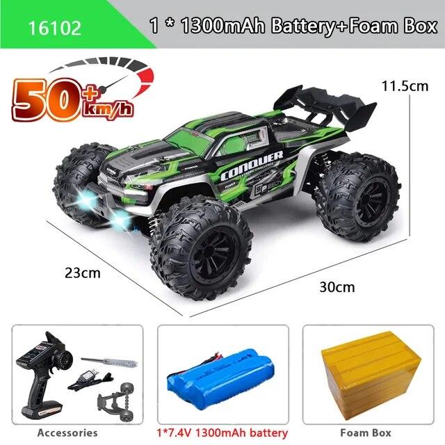 Новый автомобиль 4x4 с дистанционным управлением, 50 км/ч, со светодиодными фонарями, внедорожный 4x4, высокоскоростной дрифтовый монстр-трак, бесщеточный гоночный автомобиль для детей и взрослых, игрушки в подарок