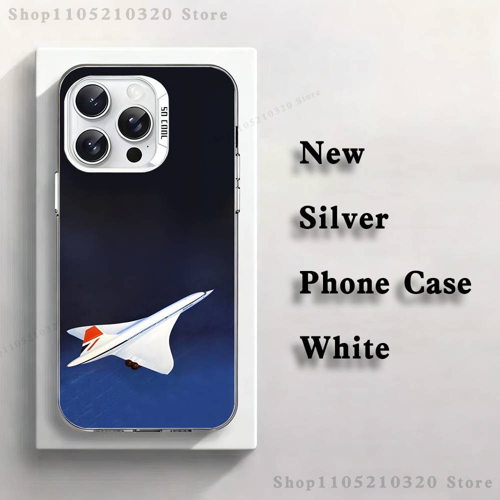 Concorde Air France Phone Case For iPhone 17,16,15,14,13,12,11,Pro,Max,Plus,Mini,XS,SE Anti Fall White Matte Hard Bumper