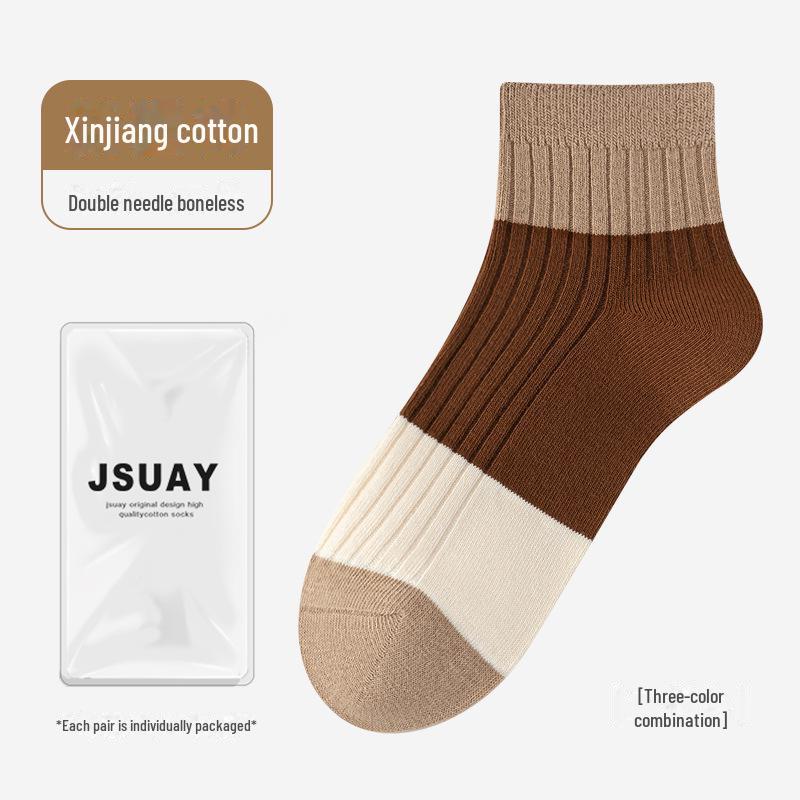 Женские короткие носки на весну и лето - мягкий хлопок с двойной вязкой Майяра, модный универсальный стиль.