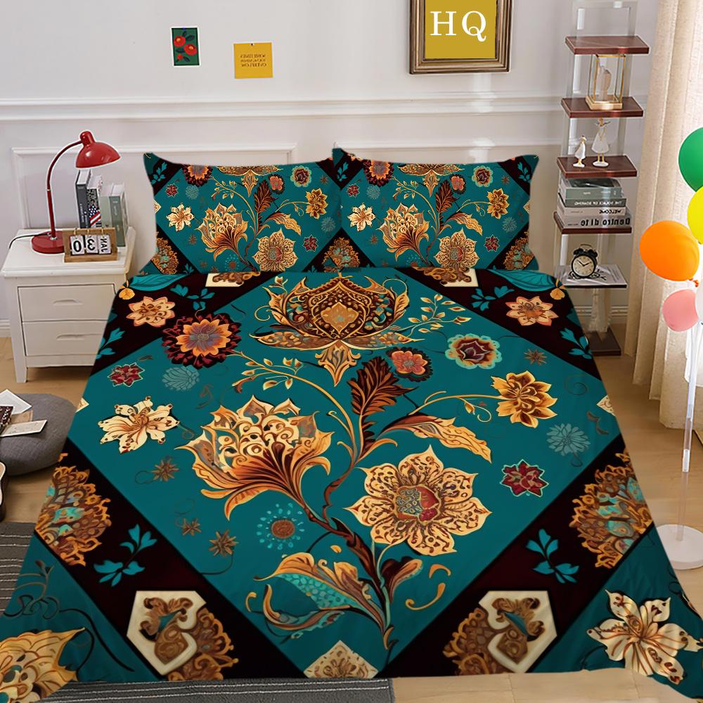 3D Роскошный женский пододеяльник с цветочным принтом, комплект королевского размера для спальни, декор из полиэстера, домашнее постельное белье