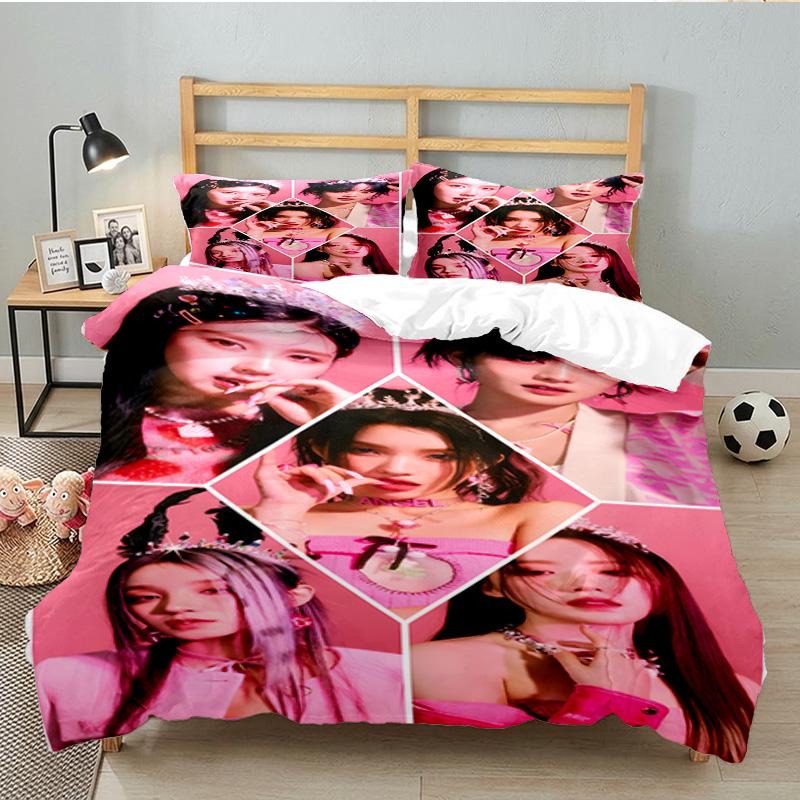 Kpop idle Bedding Set 3pcs, High Quality Bedding Set Including 1pc Duvet Cover And 2pcs Pillowcases for Bedroom, Dormitory Gift